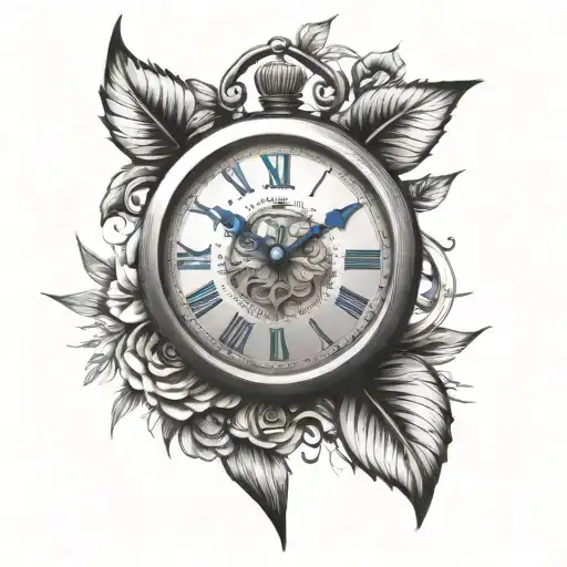 Clock With Blue Ticks