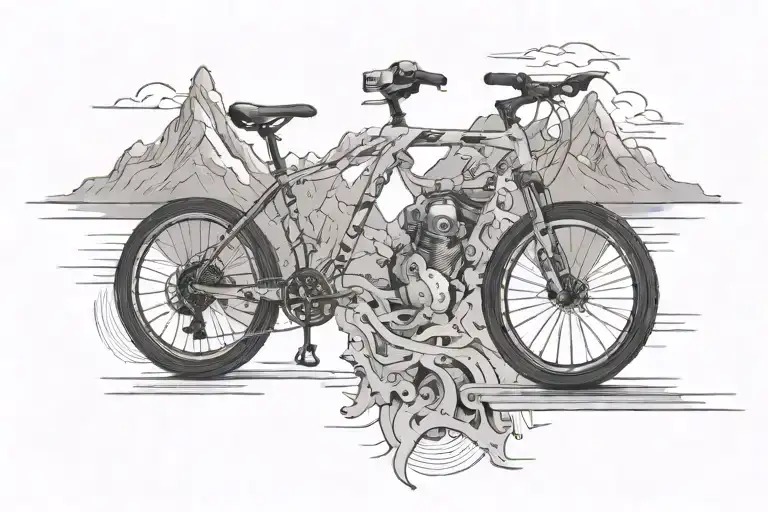 Road Bike With Mountain Back Ground