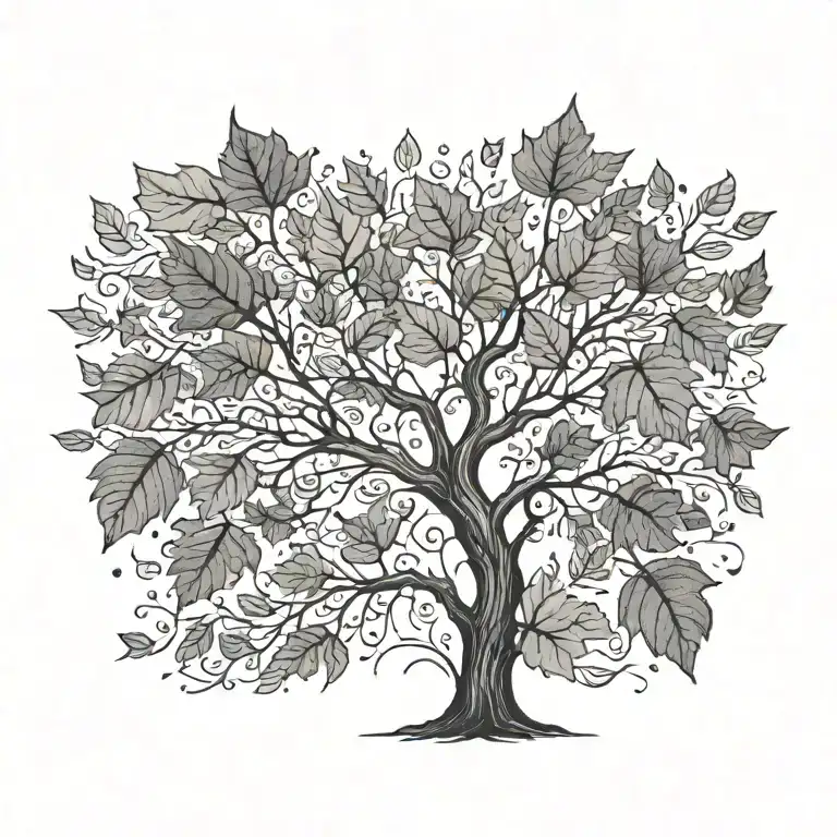 Tree And Falling Leaves