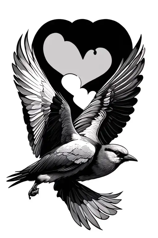 Love Birds Flying Towards