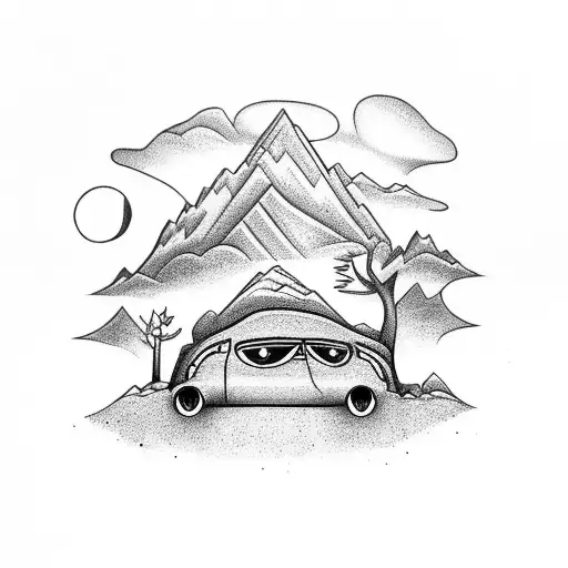 Cars And Mountain