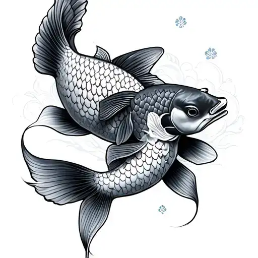 Cross And Koi Fish