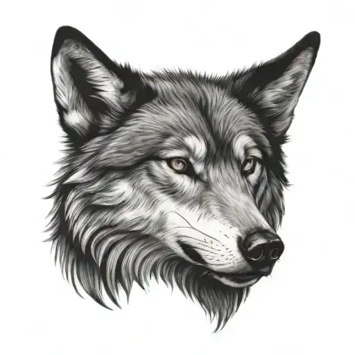 Half Wolf Head