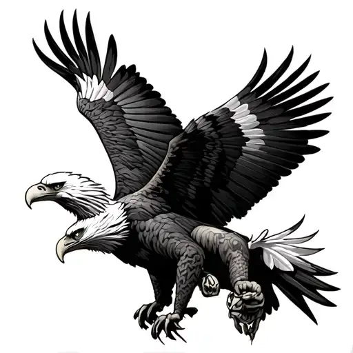 Bald Eagle Carrying Enemy Body In The War