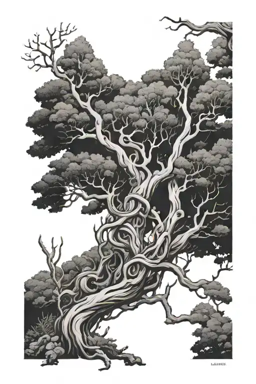 Forest With Staff Of Aesculapius Intertwined