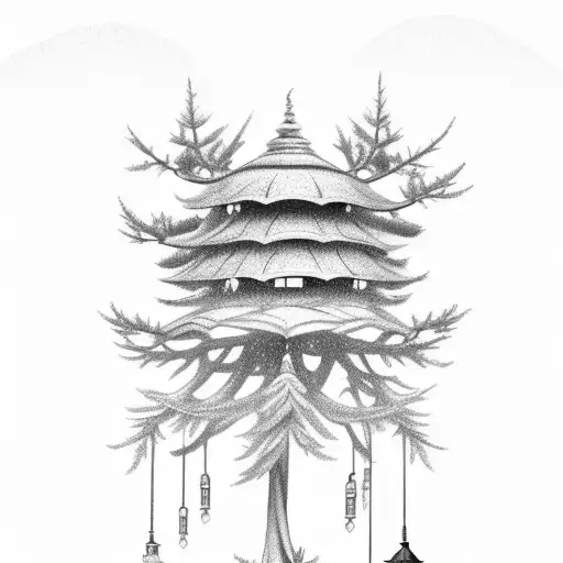 Lantern On Top Of A Tree