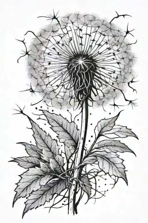 Dandelion Growing From A Crack In Cement