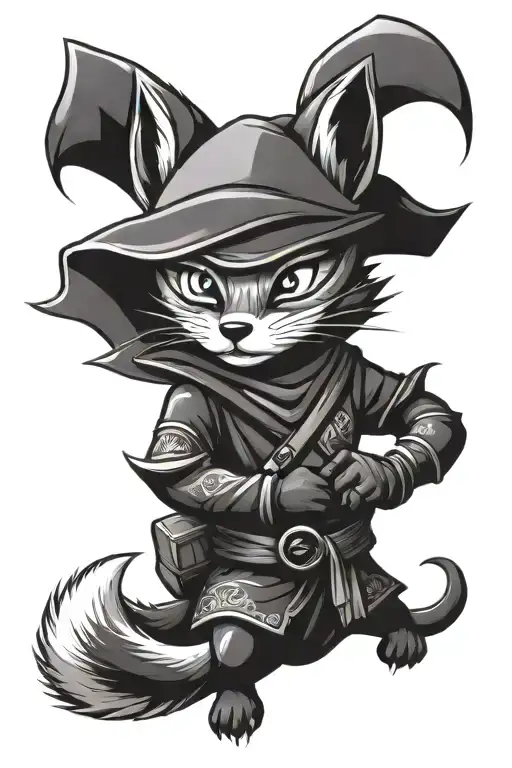 Ninja Fox With Kattana Neo Traditional