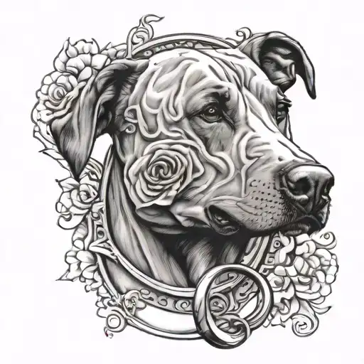 Horse Shoe And Pitt Bull