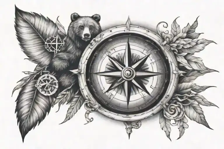 Compass With Bear