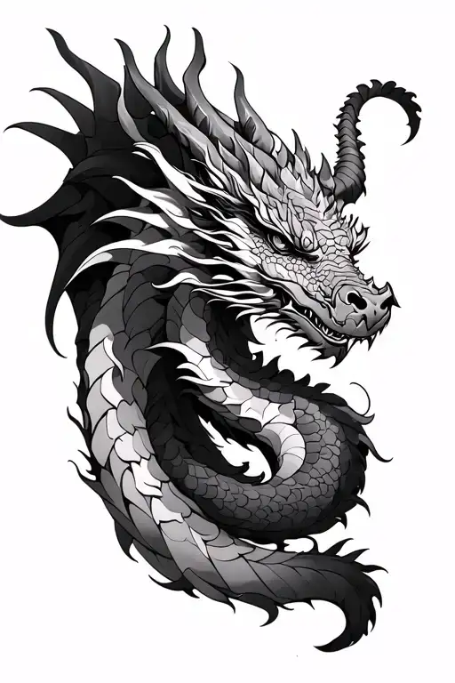 Samari And Dragon Full Sleeve