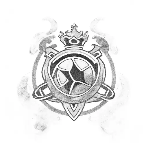 A Tottenham Hotspur Logo Intertwined With A Navy Blue Galaxy