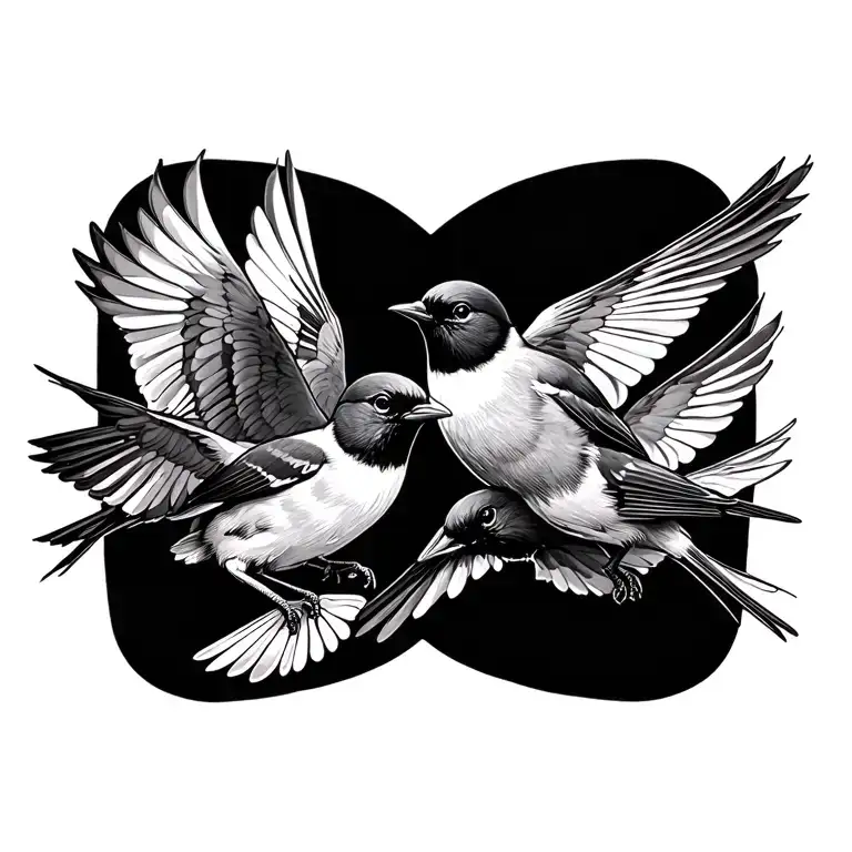 Three Little Birds Flying