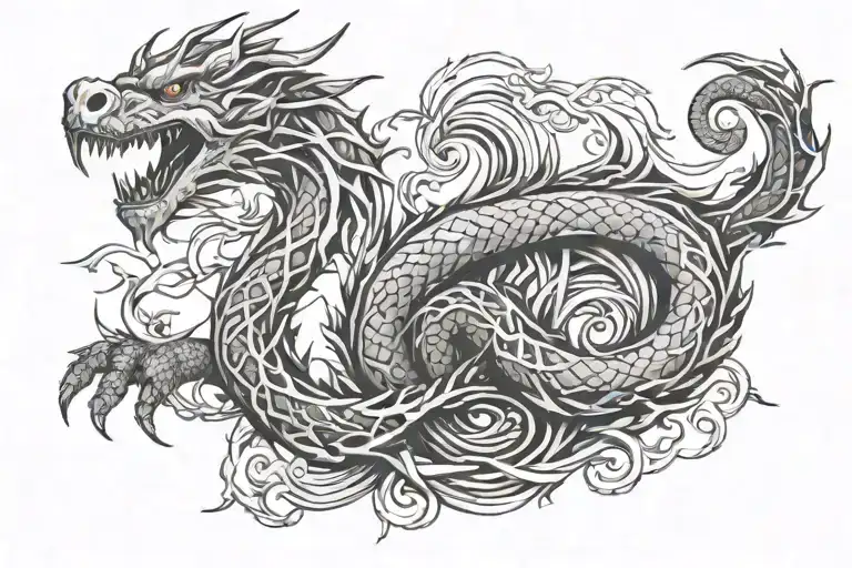 Dragon Lines Vines Long