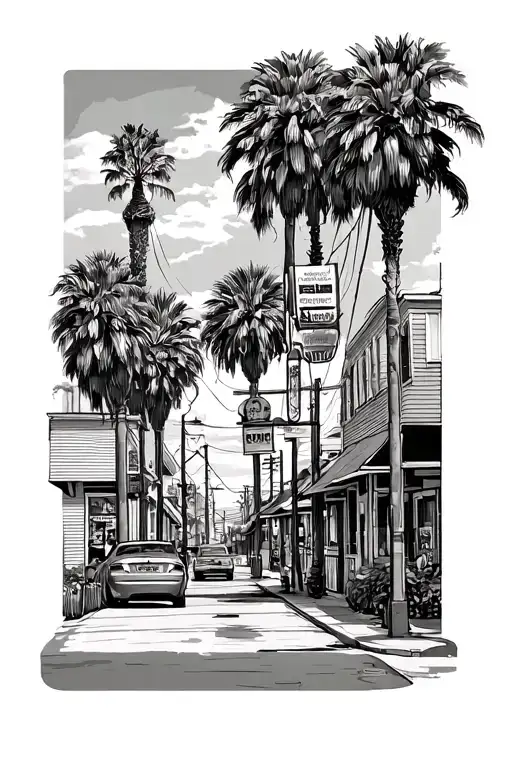 Oceanside California Scene Tattoo Street View
