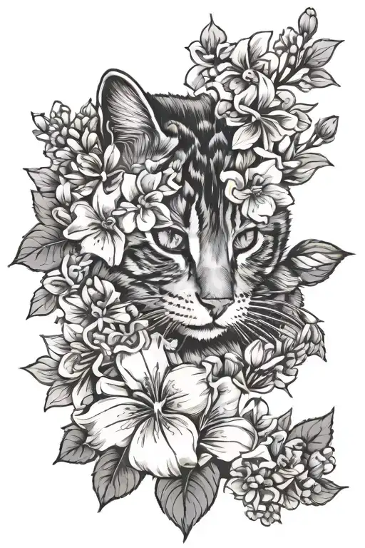 Cat Paw And Lilac Flowers Growing