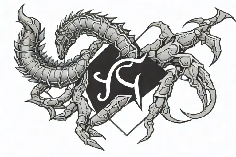 Scorpio Trigon Sign Intertwined