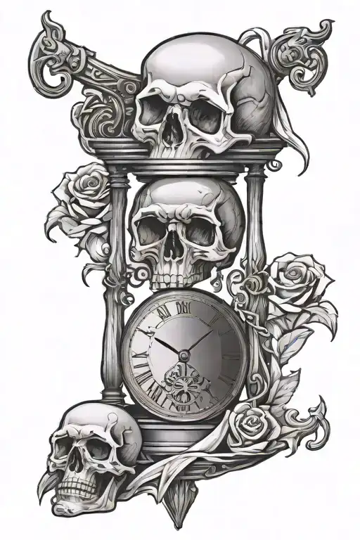 Skull And Sand Clock