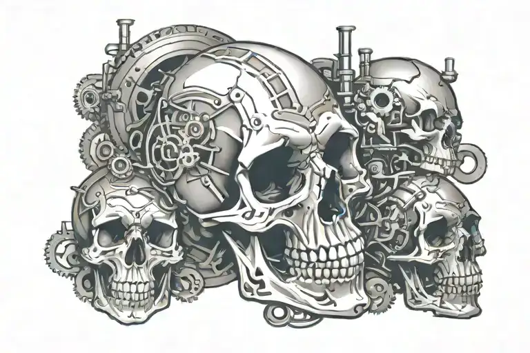 Skull And Mechanical