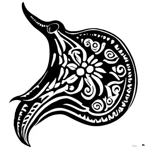 I Want A Stingray Made Up Of Hawaiian Tribal Design I Want It To Flow