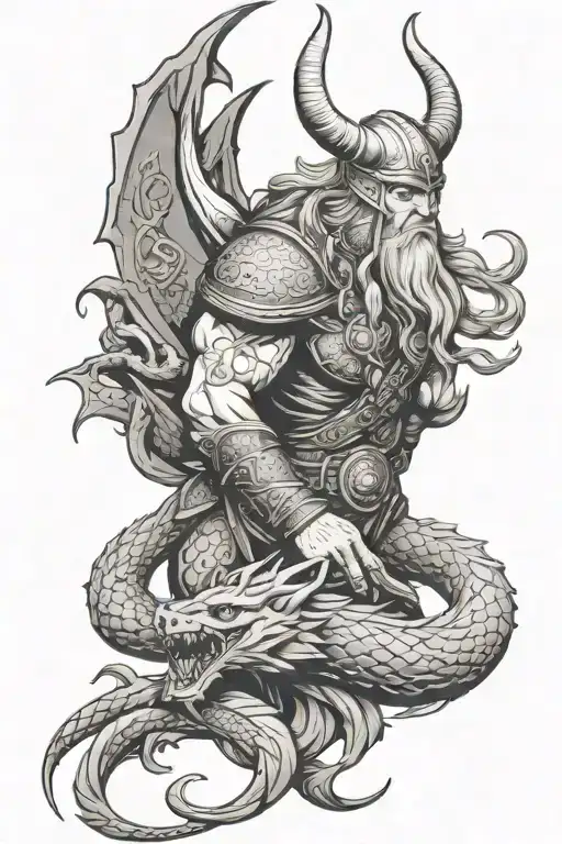 Viking And Dragon