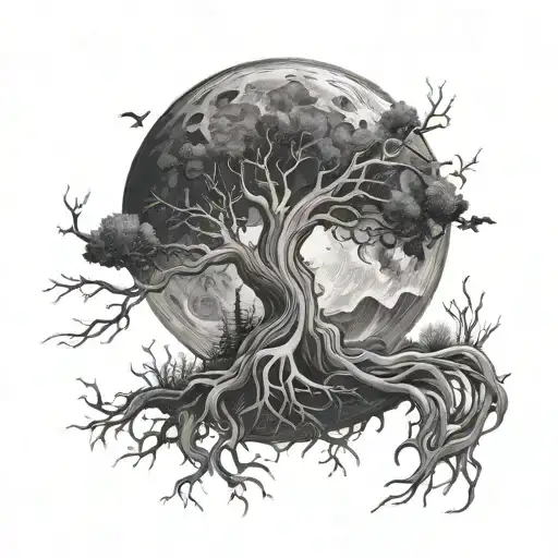 Moon And Root System Inside