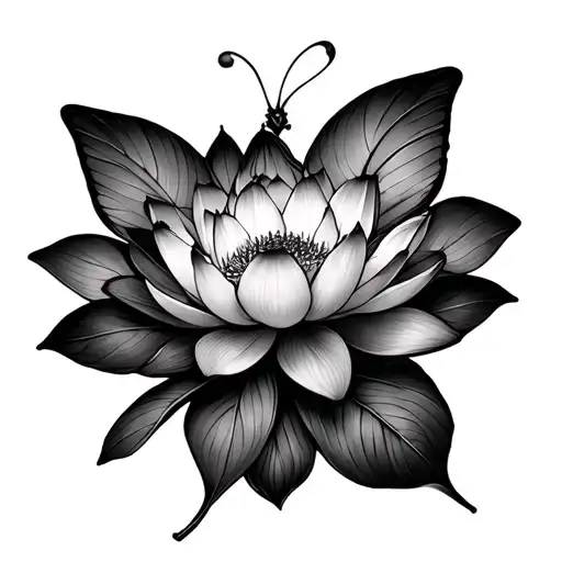 Lotus And Butterfly