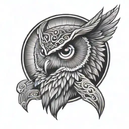 Owl With Eye Of Horus Eye