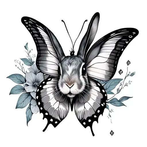 Zodiac Water Rabbit And Butterfly