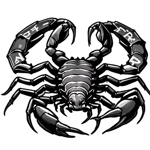 Scorpion With The Letters S A R K Incorporated Into The Tail