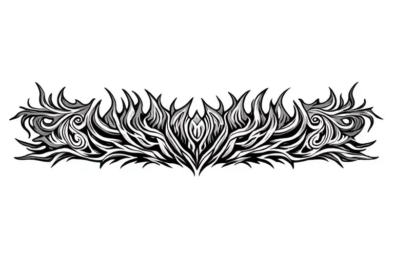 Simple Vertical Armband Tattoo Melting Downward Magma Polynesian Style