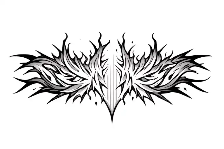 Simple Vertical Armband Tattoo Melting Downward Magma