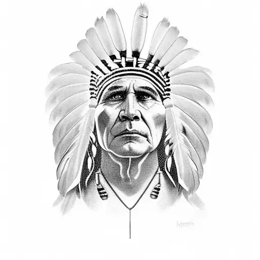 Chief Headress With Man In The Arena Quote