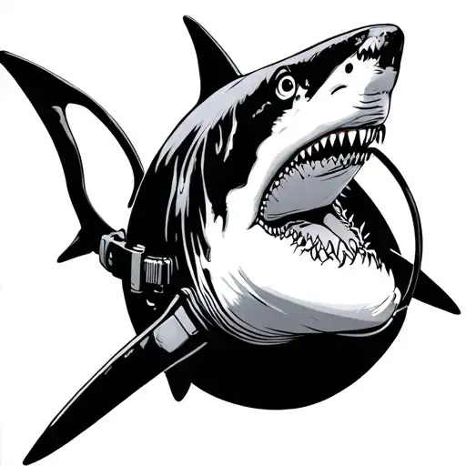 Hammerhead Shark In Scuba Diving Gear