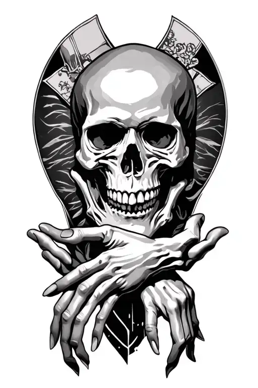 Skull Hands Grabbing Arm Sleeve