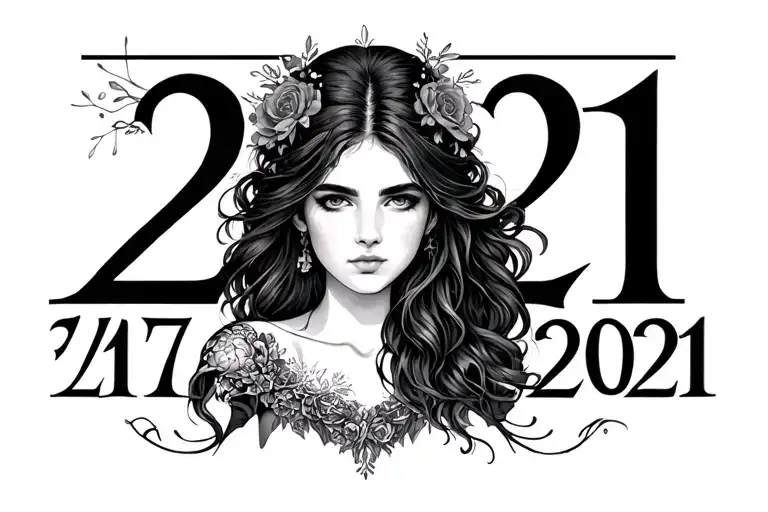 Roman Numerals 2017 And 2021 Girl Above Knee