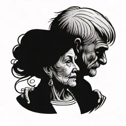 A Tattoo Dedicated To The Love Of A Grandfather And A Grandmother