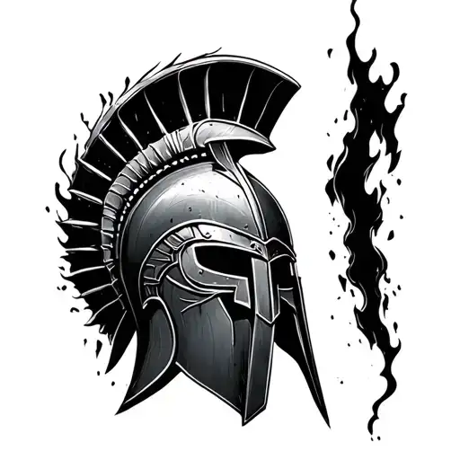 Spartan Helmet & Phenoix Rising From Ashes