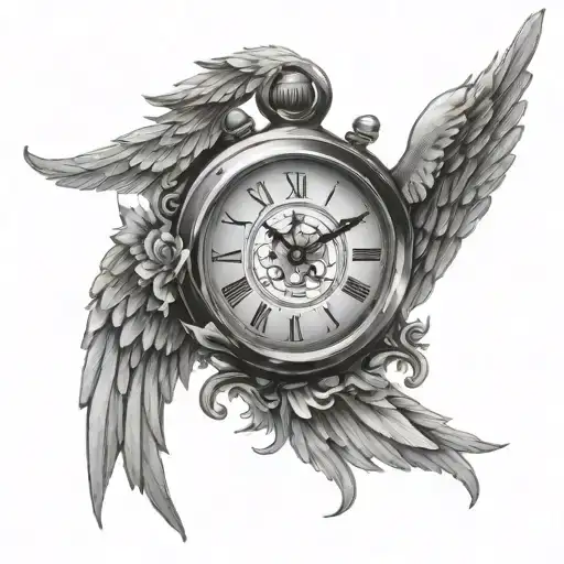 Clock With Angel Wings
