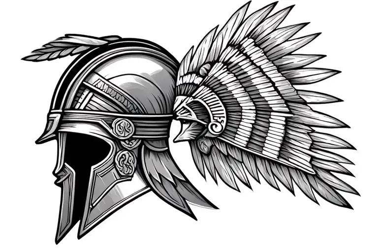 Trojan Helmet With Guatemalan Symbol Incorporated