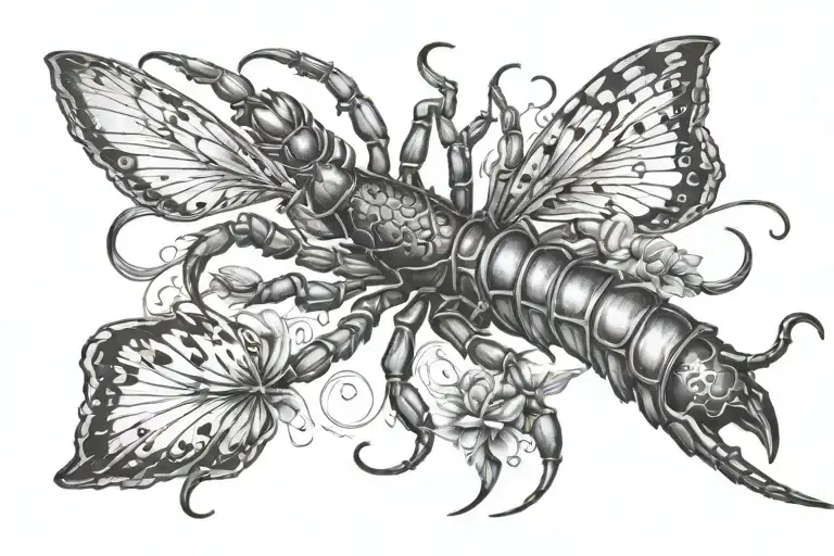Scorpion And Butterflies