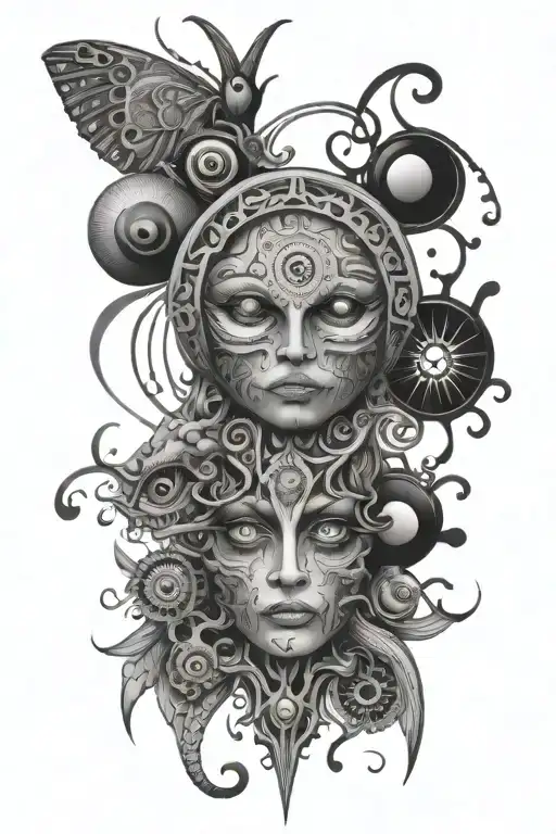 Psychedelic Tattoos With Many Eyes