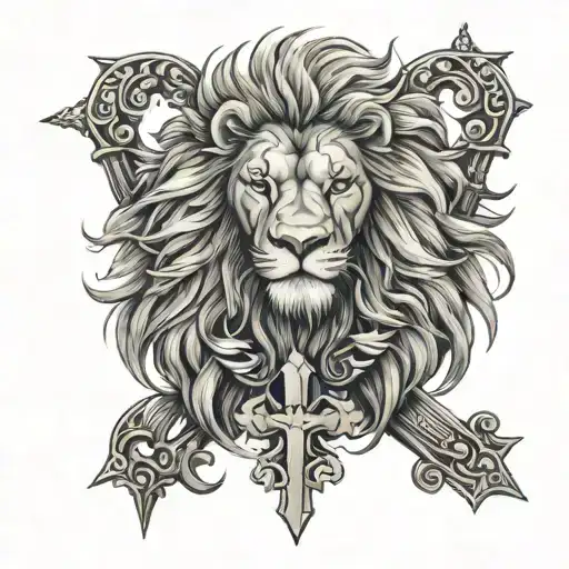 Lion With Cross