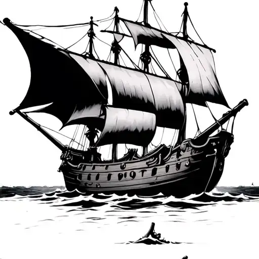 Pirate Ship Cross Davy Jones