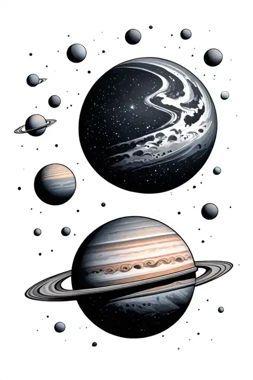 Planets And Galaxy Filled With Planets