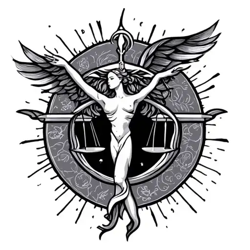 Libra Zodiac Sign With Matching Background