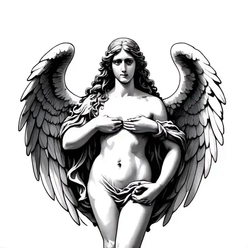 Lower Stomach Tattoo Design Biblical Angels