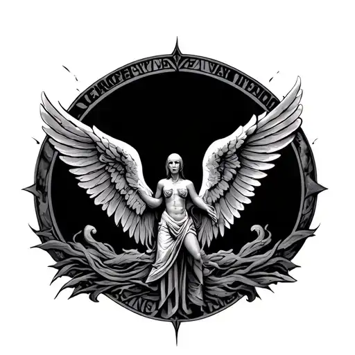 Lower Stomach Tattoo Design Biblical Angels Alien