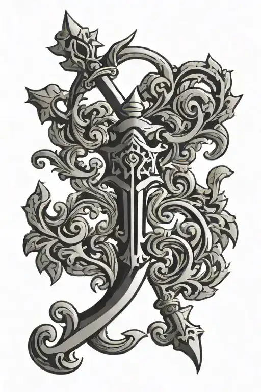 Ornamental Trident Symbol