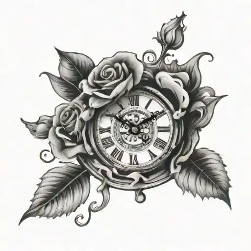 Detailed Rose Shaped Clock Melting Clock